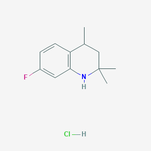 molecular formula C12H17ClFN B2818842 7-氟-2,2,4-三甲基-3,4-二氢-1H-喹啉;盐酸盐 CAS No. 2247104-22-7