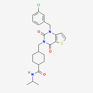 4-((1-(3-chlorobenzyl)-2,4-dioxo-1,2-dihydrothieno[3,2-d]pyrimidin-3(4H)-yl)methyl)-N-isopropylcyclohexanecarboxamide