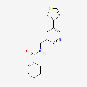molecular formula C17H14N2OS B2818847 N-((5-(thiophen-3-yl)pyridin-3-yl)methyl)benzamide CAS No. 1795480-16-8