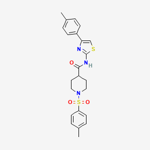 N-(4-(p-tolyl)thiazol-2-yl)-1-tosylpiperidine-4-carboxamide