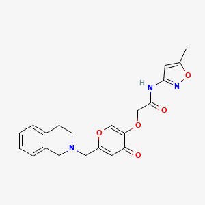 molecular formula C21H21N3O5 B2818856 2-((6-((3,4-二氢异喹啉-2(1H)-基)甲基)-4-氧代-4H-吡喃-3-基)氧基)-N-(5-甲基异噁唑-3-基)乙酰胺 CAS No. 898456-68-3