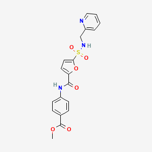 molecular formula C19H17N3O6S B2818865 methyl 4-(5-(N-(pyridin-2-ylmethyl)sulfamoyl)furan-2-carboxamido)benzoate CAS No. 1172959-71-5