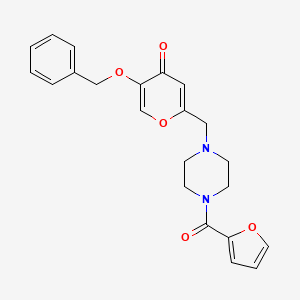 molecular formula C22H22N2O5 B2818866 2-[[4-(呋喃-2-基甲酰)哌嗪-1-基]甲基]-5-苯基甲氧基吡喃-4-酮 CAS No. 898456-74-1