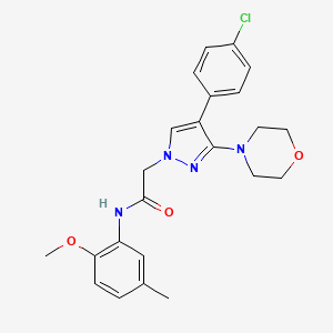 molecular formula C23H25ClN4O3 B2818869 2-(4-(4-chlorophenyl)-3-morpholino-1H-pyrazol-1-yl)-N-(2-methoxy-5-methylphenyl)acetamide CAS No. 1286706-03-3