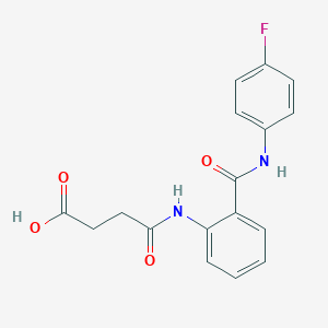 molecular formula C17H15FN2O4 B281887 4-{2-[(4-Fluoroanilino)carbonyl]anilino}-4-oxobutanoic acid 