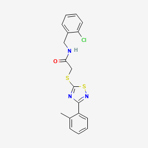 molecular formula C18H16ClN3OS2 B2818870 N-(2-chlorobenzyl)-2-((3-(o-tolyl)-1,2,4-thiadiazol-5-yl)thio)acetamide CAS No. 864918-85-4