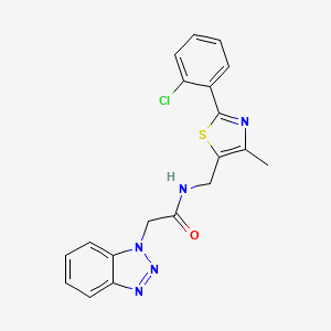 molecular formula C19H16ClN5OS B2818876 2-(1H-苯并[d][1,2,3]三唑-1-基)-N-((2-(2-氯苯基)-4-甲基噻唑-5-基)甲基)乙酰胺 CAS No. 1421478-25-2