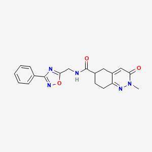 molecular formula C19H19N5O3 B2818877 2-methyl-3-oxo-N-((3-phenyl-1,2,4-oxadiazol-5-yl)methyl)-2,3,5,6,7,8-hexahydrocinnoline-6-carboxamide CAS No. 1903874-13-4