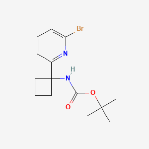 molecular formula C14H19BrN2O2 B2818884 tert-Butyl (1-(6-bromopyridin-2-yl)cyclobutyl)carbamate CAS No. 1841081-49-9
