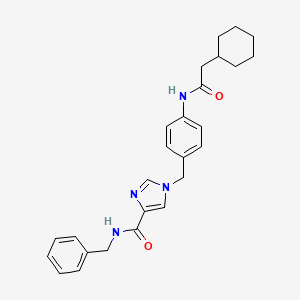 molecular formula C26H30N4O2 B2818885 N-benzyl-1-(4-(2-cyclohexylacetamido)benzyl)-1H-imidazole-4-carboxamide CAS No. 1251612-45-9