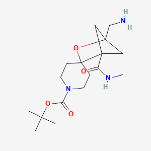 molecular formula C17H29N3O4 B2818889 Tert-butyl 1-(aminomethyl)-4-(methylcarbamoyl)spiro[2-oxabicyclo[2.1.1]hexane-3,4'-piperidine]-1'-carboxylate CAS No. 2309462-88-0