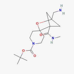 molecular formula C17H29N3O4 B2818889 tert-butyl 4-(aminomethyl)-1-(methylcarbamoyl)-3-oxaspiro[bicyclo[2.1.1]hexane-2,4'-piperidine]-1'-carboxylate CAS No. 2309462-88-0