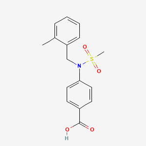 molecular formula C16H17NO4S B2818892 4-[(2-甲基苯基)(甲磺酰基)氨基]苯甲酸 CAS No. 693820-63-2