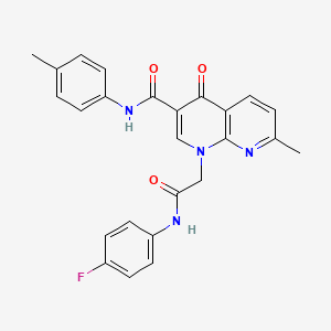 molecular formula C25H21FN4O3 B2818897 1-(2-((4-fluorophenyl)amino)-2-oxoethyl)-7-methyl-4-oxo-N-(p-tolyl)-1,4-dihydro-1,8-naphthyridine-3-carboxamide CAS No. 1251594-17-8