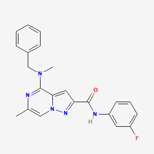 4-[benzyl(methyl)amino]-N-(3-fluorophenyl)-6-methylpyrazolo[1,5-a]pyrazine-2-carboxamide