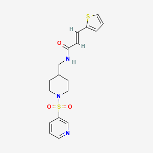 (E)-N-((1-(pyridin-3-ylsulfonyl)piperidin-4-yl)methyl)-3-(thiophen-2-yl)acrylamide