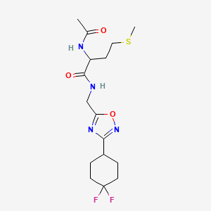 2-acetamido-N-((3-(4,4-difluorocyclohexyl)-1,2,4-oxadiazol-5-yl)methyl)-4-(methylthio)butanamide