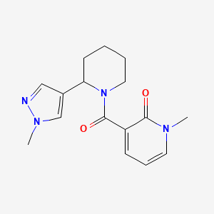 molecular formula C16H20N4O2 B2818922 1-methyl-3-[2-(1-methyl-1H-pyrazol-4-yl)piperidine-1-carbonyl]-1,2-dihydropyridin-2-one CAS No. 2097872-34-7