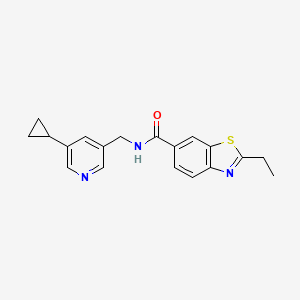 molecular formula C19H19N3OS B2818924 N-((5-cyclopropylpyridin-3-yl)methyl)-2-ethylbenzo[d]thiazole-6-carboxamide CAS No. 2034569-50-9