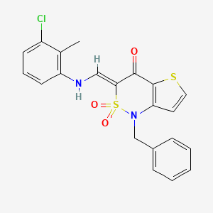 (3Z)-1-benzyl-3-{[(3-chloro-2-methylphenyl)amino]methylidene}-1H,3H,4H-2lambda6-thieno[3,2-c][1,2]thiazine-2,2,4-trione