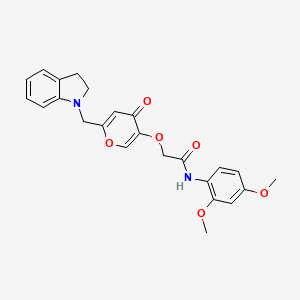 molecular formula C24H24N2O6 B2818928 N-(2,4-二甲氧基苯基)-2-((6-(吲哚-1-基甲基)-4-氧-4H-吡喃-3-基)氧基)乙酰胺 CAS No. 898440-92-1