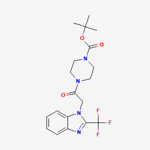 tert-butyl 4-{2-[2-(trifluoromethyl)-1H-1,3-benzodiazol-1-yl]acetyl}piperazine-1-carboxylate