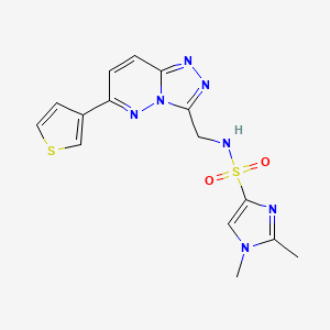 1,2-dimethyl-N-((6-(thiophen-3-yl)-[1,2,4]triazolo[4,3-b]pyridazin-3-yl)methyl)-1H-imidazole-4-sulfonamide