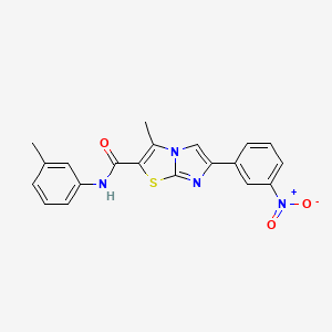 molecular formula C20H16N4O3S B2818938 3-甲基-N-(3-甲基苯基)-6-(3-硝基苯基)咪唑并[2,1-b][1,3]噻唑-2-甲酰胺 CAS No. 1005300-93-5
