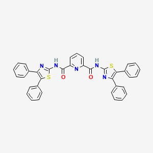 molecular formula C37H25N5O2S2 B2818941 N2,N6-bis(4,5-diphenylthiazol-2-yl)pyridine-2,6-dicarboxamide CAS No. 476309-14-5