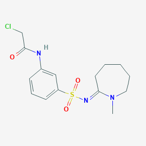 molecular formula C15H20ClN3O3S B2818942 2-Chloro-N-[3-[(E)-(1-methylazepan-2-ylidene)amino]sulfonylphenyl]acetamide CAS No. 2411335-56-1
