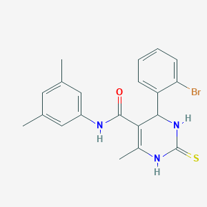 molecular formula C20H20BrN3OS B2818944 4-(2-bromophenyl)-N-(3,5-dimethylphenyl)-6-methyl-2-thioxo-1,2,3,4-tetrahydropyrimidine-5-carboxamide CAS No. 537679-62-2