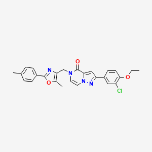 molecular formula C26H23ClN4O3 B2818946 2-(3-氯-4-乙氧苯基)-5-((5-甲基-2-(对甲苯基)噁唑-4-基)甲基)吡唑并[1,5-a]嘧啶-4(5H)-酮 CAS No. 1358303-61-3