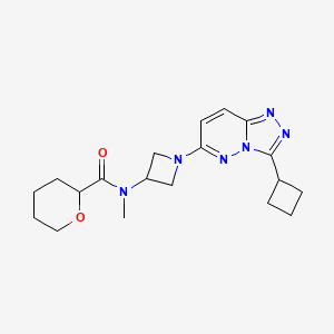 molecular formula C19H26N6O2 B2818947 N-(1-(3-cyclobutyl-[1,2,4]triazolo[4,3-b]pyridazin-6-yl)azetidin-3-yl)-N-methyltetrahydro-2H-pyran-2-carboxamide CAS No. 2320174-67-0