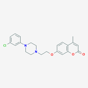 molecular formula C22H23ClN2O3 B281895 7-{2-[4-(3-chlorophenyl)-1-piperazinyl]ethoxy}-4-methyl-2H-chromen-2-one 