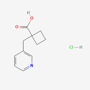 molecular formula C11H14ClNO2 B2818950 1-(Pyridin-3-ylmethyl)cyclobutanecarboxylic acid hydrochloride CAS No. 2197062-79-4