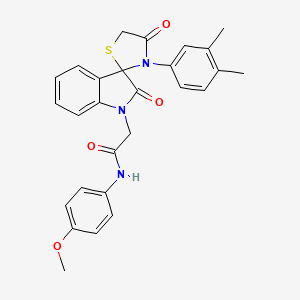 molecular formula C27H25N3O4S B2818951 2-(3'-(3,4-二甲基苯基)-2,4'-二氧杂螺[吲哚-3,2'-噻唑啉]-1-基)-N-(4-甲氧苯基)乙酰胺 CAS No. 894557-69-8