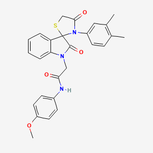 molecular formula C27H25N3O4S B2818951 2-[3'-(3,4-dimethylphenyl)-2,4'-dioxo-1,2-dihydrospiro[indole-3,2'-[1,3]thiazolidine]-1-yl]-N-(4-methoxyphenyl)acetamide CAS No. 894557-69-8