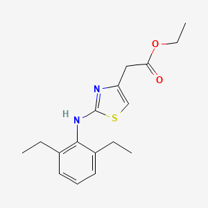 molecular formula C17H22N2O2S B2818955 Ethyl 2-(2-((2,6-diethylphenyl)amino)thiazol-4-yl)acetate CAS No. 1210129-71-7