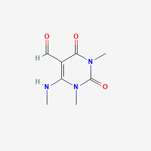 B2818956 1,3-Dimethyl-6-(methylamino)-2,4-dioxo-1,2,3,4-tetrahydropyrimidine-5-carbaldehyde CAS No. 89549-92-8