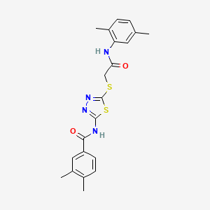 N-(5-((2-((2,5-dimethylphenyl)amino)-2-oxoethyl)thio)-1,3,4-thiadiazol-2-yl)-3,4-dimethylbenzamide