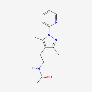 molecular formula C14H18N4O B2818963 N-(2-(3,5-dimethyl-1-(pyridin-2-yl)-1H-pyrazol-4-yl)ethyl)acetamide CAS No. 2034619-69-5