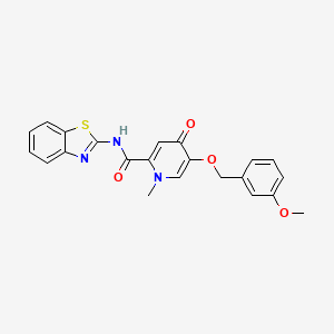 molecular formula C22H19N3O4S B2818965 N-(benzo[d]thiazol-2-yl)-5-((3-methoxybenzyl)oxy)-1-methyl-4-oxo-1,4-dihydropyridine-2-carboxamide CAS No. 1021250-02-1