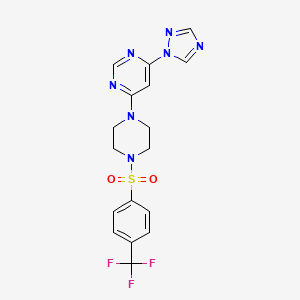 4-(1H-1,2,4-triazol-1-yl)-6-(4-((4-(trifluoromethyl)phenyl)sulfonyl)piperazin-1-yl)pyrimidine