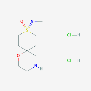 molecular formula C9H20Cl2N2O2S B2818968 9-Methylimino-1-oxa-9lambda6-thia-4-azaspiro[5.5]undecane 9-oxide;dihydrochloride CAS No. 2361877-28-1