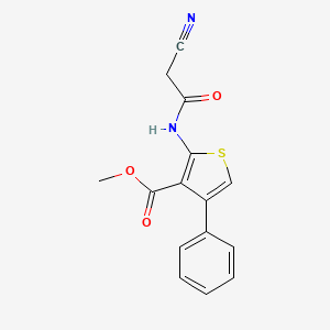 molecular formula C15H12N2O3S B2818970 Methyl 2-[(cyanoacetyl)amino]-4-phenylthiophene-3-carboxylate CAS No. 546099-80-3