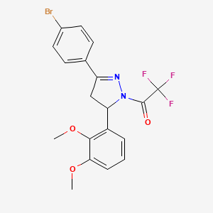 1-(3-(4-bromophenyl)-5-(2,3-dimethoxyphenyl)-4,5-dihydro-1H-pyrazol-1-yl)-2,2,2-trifluoroethanone
