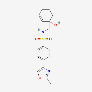 molecular formula C17H20N2O4S B2818974 N-[(1-hydroxycyclohex-2-en-1-yl)methyl]-4-(2-methyl-1,3-oxazol-4-yl)benzene-1-sulfonamide CAS No. 2097863-08-4