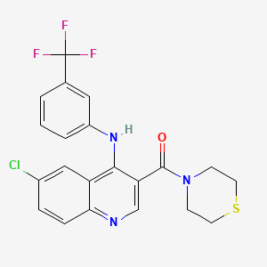 (6-Chloro-4-((3-(trifluoromethyl)phenyl)amino)quinolin-3-yl)(thiomorpholino)methanone