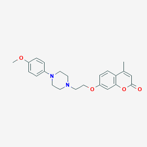 molecular formula C23H26N2O4 B281898 7-{2-[4-(4-methoxyphenyl)-1-piperazinyl]ethoxy}-4-methyl-2H-chromen-2-one 