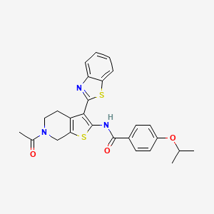 N-(6-acetyl-3-(benzo[d]thiazol-2-yl)-4,5,6,7-tetrahydrothieno[2,3-c]pyridin-2-yl)-4-isopropoxybenzamide